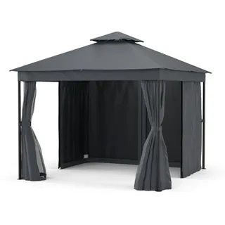 Blumfeldt Mondo Dual Pavillon 3 x 3 m inkl. Moskitonetz Silber