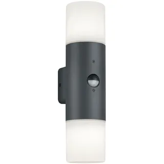 AUßENWANDLEUCHTE , Anthrazit, Weiß , Metall, Kunststoff , 33 cm , Bewegungsmelder , Lampen & Leuchten, Außenbeleuchtung, Außenleuchten