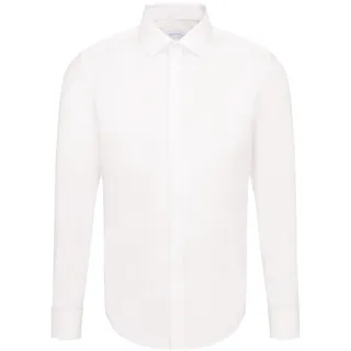 Seidensticker Herren Slim Bügelfrei Kent Langarm Umschlagmanschette Shirt, Ecru, 43 EU