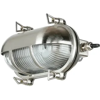 Außenleuchte Messing Glas Maritim Bullauge E27 B:21cm Haus Balkon Lampe Wand