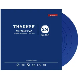 THAKKER Silicone Mat Blue - Plattentellerauflage aus antistatischem Silikon - Blau | 3 mm stark | 298 mm Durchmesser | für 12' Plattenteller