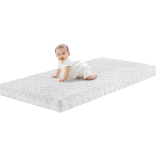 Badenia Traumnacht BT Kiddy Kindermatratze Pure , 60 x 120 cm, Schadstoffgeprüft nach Öko-Tex Standard 100, hautfreundlicher Bezug abnehmbar und waschbar, produziert nach deutschem Qualitätsstandard, Weiß