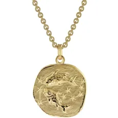 trendor Fische Sternzeichen Anhänger Herrenkette Gold auf Silber Tierkreiszeichen, zeitloser Halsschmuck für Herren, tolle Geschenkidee, 39070-03-60 60 cm