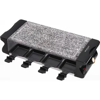 Michelino Raclett BBQ-Grill für 8 Personen mit 8 Steinplatte PP-Spateln Tischgrill Grill Platte mit Steinplatte ganz - Grau