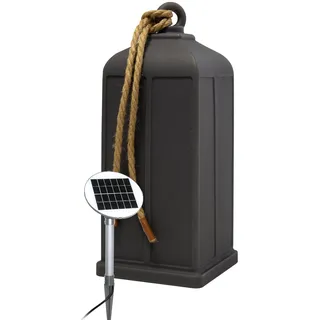 8 seasons design Shining Lantern Solar LED Deko-Laterne, Höhe: 45cm, anthrazit, inkl. Solarmodul und Leuchtmittel in warmweiß, als Solarlampe für Terrasse, Balkon, Garten mit Solarpanel