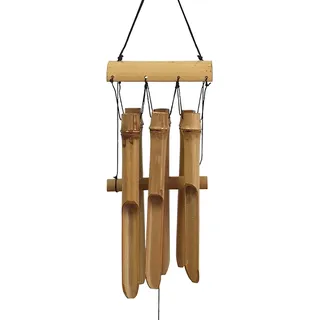 Ankinte Bambus-Windspiel für den Außenbereich, 6 kleine Bambus-Glockenröhren für den Innen- und Außenbereich, handgefertigt, natürlicher beruhigender Klang, 58,4 cm