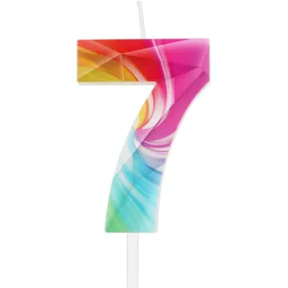 Regenbogen 7.Geburtstag Kerzen,7.Geburtstag Dekorationen für Mädchen Jungen,Graffiti Nummer 7 Kerze für Kuchen,Bunte Kerze Regenbogen Kuchen Toppers für Party,Hochzeit Dekorationen
