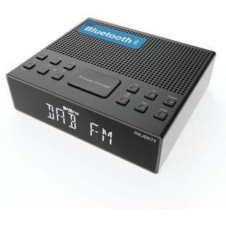 MAJORITY Knapwell | Bluetooth DAB, DAB+ Radiowecker | Nachttischradio mit Doppelalarm, Snooze-Funktion, großes dimmbares Display | High-Fidelity-Klang, USB-Ladung | FM, Kopfhöreranschluss