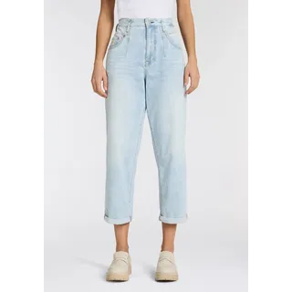 Straight-Jeans HERRLICHER "Brooke Denim Light", Damen, Gr. 26, N-Gr, blau (soft cloud), Denim/Jeans, Obermaterial: 98% Baumwolle, 2% Elasthan, loose fit knöchelfrei, Jeans Straight-Jeans, krempelbar