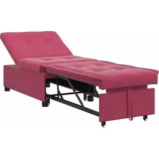 vidaXL Schlafsofa Weinrot 194 x 67 x 82 cm Samt - Rot
