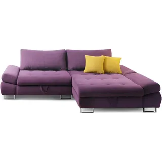 Schlafsofa Design Wohnzimmer Polster Eckgarnitur Ecksofa Sofa Couch Sofas Ecke - Lila