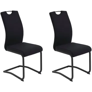 Hela Freischwinger »RIGA II« (Set) 2 Stk.Freischwinger,Vierkantrohrgestell,mit Griff,Samt Cordoptik schwarz