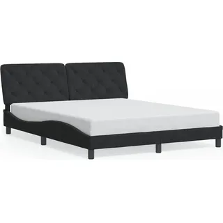 vidaXL Bettgestell ohne Matratze Schwarz 160x200 cm Samt - Schwarz