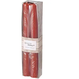 Boltze Stabkerze Melia (4-tlg., rot, 20 cm, aus Wachs, klassisches Design, Stabkerze, Kerze, rote Kerze, Deko) 2016071