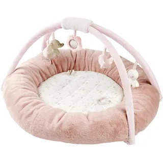 Nattou Runde Krabbeldecke mit Spielbogen, Ca. 90 cm, 100% Polyester, FanFan, Rosa