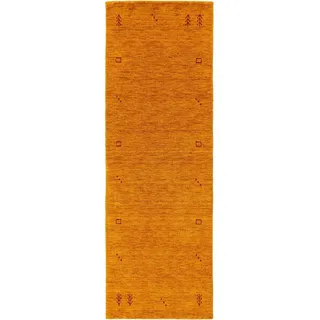 Kunstloft Wollteppich-Läufer Jamal Gelb 80x300 cm , Textil , Orientalisch , Rechteckig , 80x1 cm , Gots , pflegeleicht , Teppiche und Böden, Teppiche, Teppichläufer, Läufer