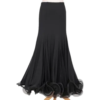OTMYIGO Damen Ballsaal Tanzrock Lang Swing Modern Standard Walzer Wettkampf Tanzkleid Bauchtanz Latein Tango Show Röcke