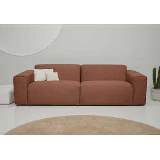 otto home »Koa, 228 cm, Modulsofa in Cord, Chenille, Struktur, Webstoff« Designsofa, weicher Lounge-Sitzkomfort, Welleunterfederung, bodentief,