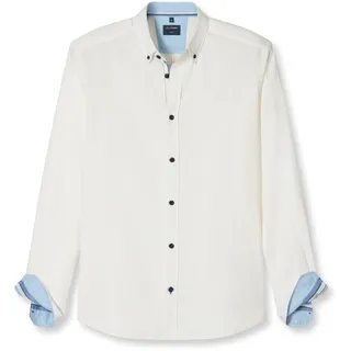 Olymp OLYMP, Langarmhemd Regular Fit, Businesshemd, Button-down-Kragen, Feincord, weiß,