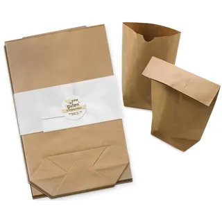 24 braune Papiertüten für Adventskalender, Gastgeschenke, Geburtstag, Hochzeit - 17 x 26 cm - Geschenktüten zum selbst Befüllen & Verpacken, blickdichte Kraftpapier Tüten mit Boden, ungefädelt, Set
