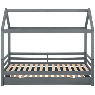 Lüttenhütt Kinderbett »Alpi« inklusive Bettschubkasten und Lattenrost, Liegefläche 90x200 cm, grau