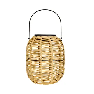 Pauleen Laterne Kunststoff, Metall, Rattan Ø 16 x 19,5 cm 1 x beige