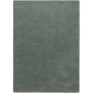 benuta Nest Wollteppich Bent Grün 120x170 cm , Textil , Beton Optik , Rechteckig , 120x170 cm , pflegeleicht , Teppiche und Böden, Teppiche, Schafwollteppiche