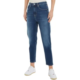 Tommy Jeans Damen Jeans Mom Jean AH5150 Tapered Fit, Blau (Denim Dark), 28W / 30L