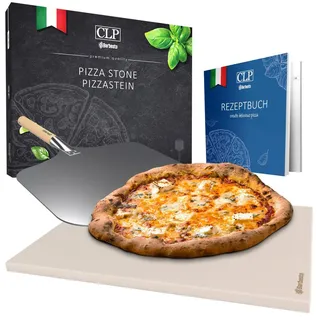 CLP Pizzastein Set 1 ( Pizzastein+Schieber ) , Weiß , Stein , 38x1.5x30 cm , Grills, Grillzubehör