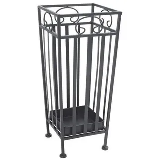 Schirmständer , Schwarz , Metall , 20x46x20 cm , Tropfschale , Garderobe, Schirmständer