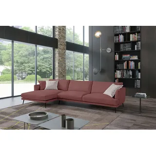 Egoitaliano Ecksofa »Sophia, Designsofa mit extrakomfortablem Sitzkomfort, Breite 274cm« mit Daunenfederung, L-Form, rot