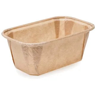 Ecopack Einweg-Formen für Mini-Plumcake aus natürlichem Papier, backofenfest bis 220 °C, Maße 8 x 4 cm, 8 Stück