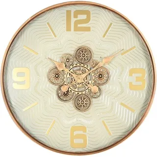 Wanduhr Home ESPRIT Weiß Gold Metall Kristall Scandi 60 x 8 x 60 cm