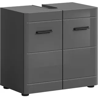 xonox.home Waschbeckenunterschrank 60 cm x 56 cm x 34 cm Grau-Grau