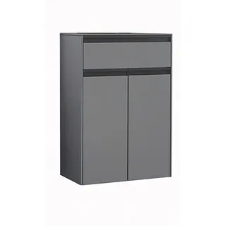 Novel Highboard , Grau , Holzwerkstoff , 1 Fächer , 1 Schubladen , 62.5x89x32.5 cm , Goldenes M, Made in Germany , hängend , Kleinmöbel, Kommoden, Highboards