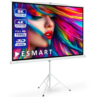 ESMART Professional MISATI Stativ-Leinwand 260 cm Bild 244 x 137 cm (110") 16:9 | Heimkino Beamer Projektionsleinwand Stativ Leinwand LCD LED