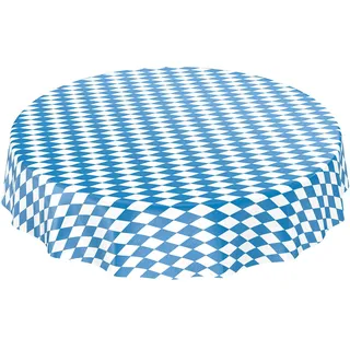 ANRO Wachstuch Tischdecke Wachstuchtischdecke Wachstischdecke Bayern Bayerische Raute Oktoberfest Rund 140cm