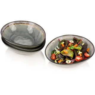 Sänger Salatschalen SET Capri Grau - 4 teilig aus Steingut , Keramik , 4-teilig , kratzfest , Geschirr, Schalen & Schüsseln, Salatschüsseln