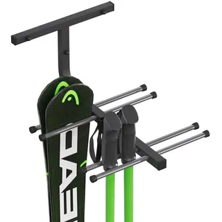 QLS Skihalterung Skiwandhalter Skihalter Skiträger Skiaufbewahrung Skistöcke N4 Für 4 Paar