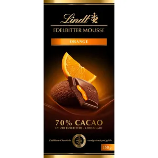 Lindt Edelbitter Mousse Orange Schokoladentafel 150 g