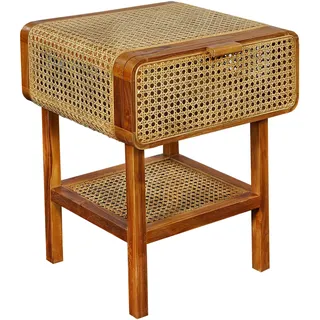 SIT Möbel Nachtschrank ROMANTEAKA 48 x 45 x 60 cm Beige/Braun
