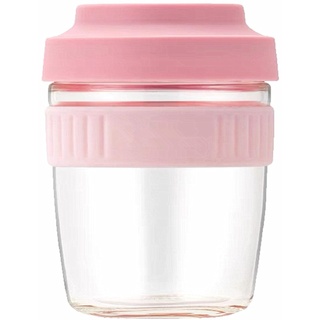 bainuote Müslibecher 480ml Joghurtbecher Auslaufsicherer Müsli To-Go Becher mit Löffel Salat To-Go-Becher Overnight Oats Becher Obstbehälter Lunchbox für Jogurt, Milch, Porridge, Nut, Pink