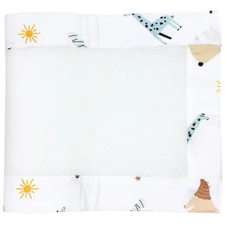 TupTam Bettumrandung Babybett 3D Mesh Nestchen – Gitterstäbe Schutz Netz 2er, Farbe: Safariwelt, Größe: ca. 128 x 30 cm (für Babybett 140x70)