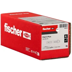 fischer Bolzenanker FAZ II Plus 24/30 R, Schwerlastanker aus Edelstahl mit hoher Tragfähigkeit, Ankerbolzen für Befestigungen schwerer Lasten und Stahlkonstruktionen, Seismik- & ETA-Zulassung