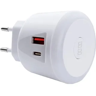 Ecosavers USB Timer Charger USB Ladegerät, 20 W 1x USB-A, 1x USB-C® Weiß Innenbereich,