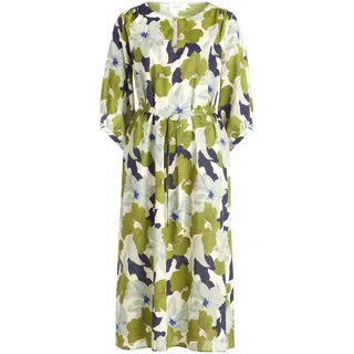 Sommerkleid CARTOON "Blumenkleid mit Bindegürtel", Damen, Gr. 34, EURO, grün (weiß, mint), Obermaterial: 55% Baumwolle CO. 45% Lyocell monocel(R) CLY monocel., Kleider Sommerkleid