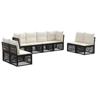 vidaXL Gartensofa-set 8 stk. Schwarz Poly-Rattan - Schwarz