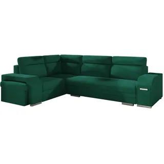 Selsey Corner, Monolith 37 Flaschengrün, Recamiere Links, H 90 cm x B 305 cm x T 205 cm