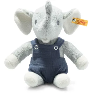 Steiff Kuscheltier GOTS Eliot Elefant, Süßes Stofftier, Jungen, Mädchen & Babys ab 0 Monaten, Plüschtier 26 cm, Hellgrau, 242403
