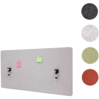 Akustik-Tischtrennwand HWC-G75, Büro-Sichtschutz Schreibtisch Pinnwand, doppelwandig Stoff/Textil ~